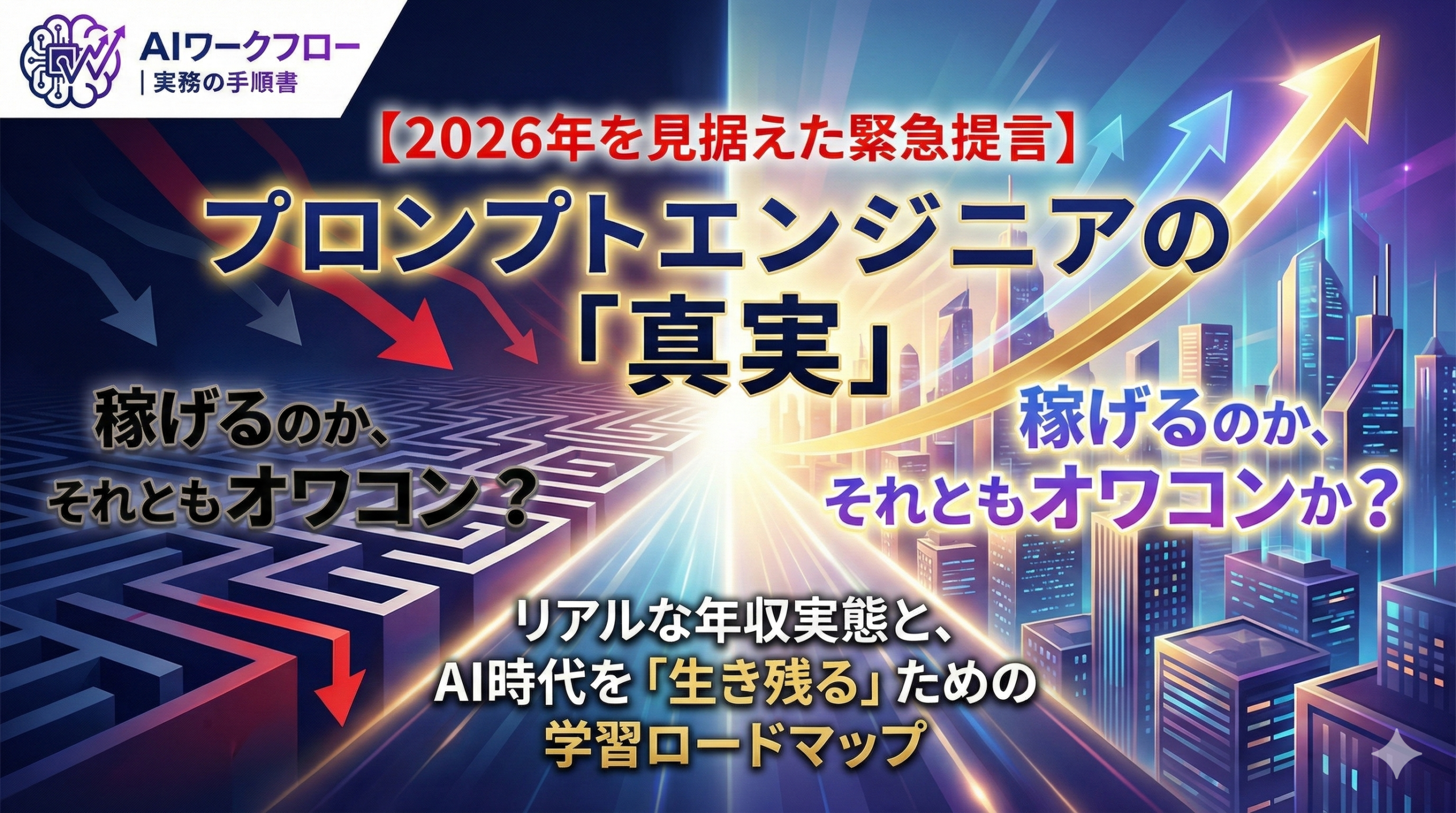 プロンプトエンジニアは稼げる?オワコン?2026年の年収実態と「生き残る」ための学習ロードマップ
